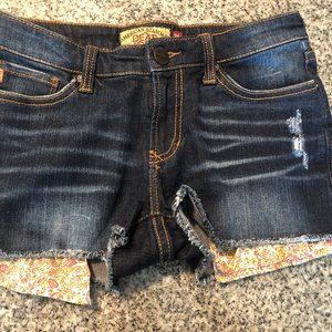 Denim Shorts with Floral Pockets
